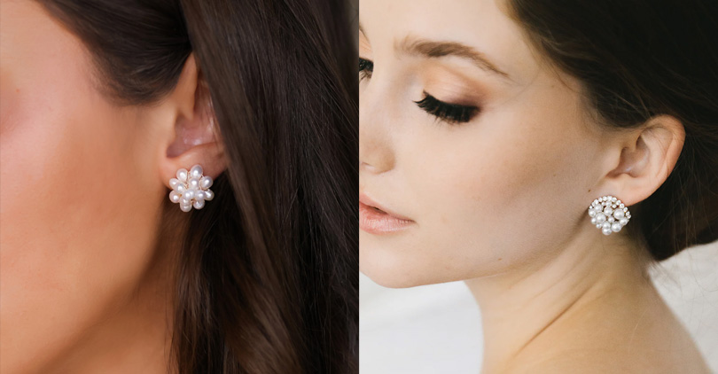 pearl stud earrings