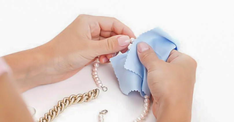Wipe pearls with a soft cloth