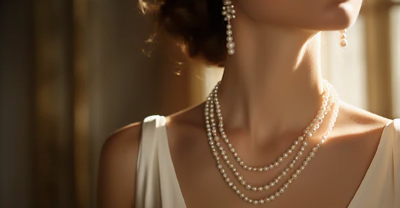 pearl necklace stack