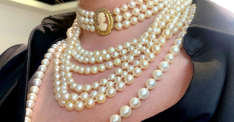 pearl necklace stack