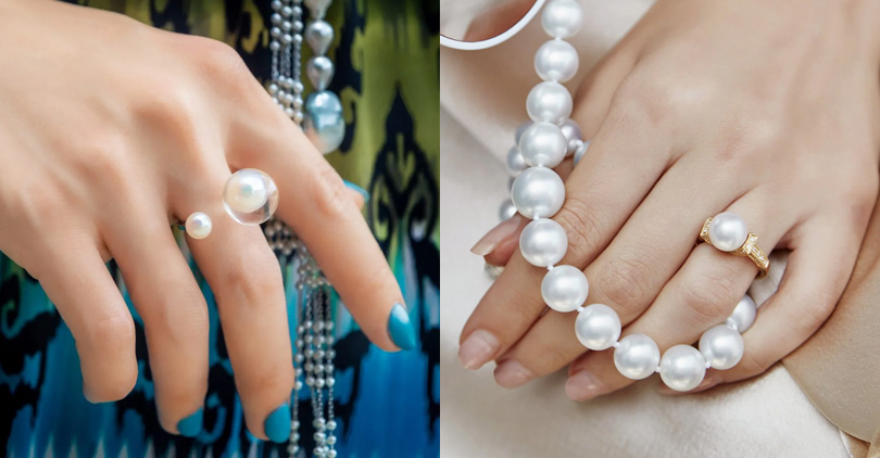 pearl necklace stack