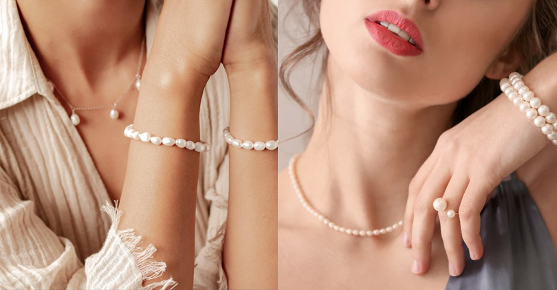 pearl necklace stack