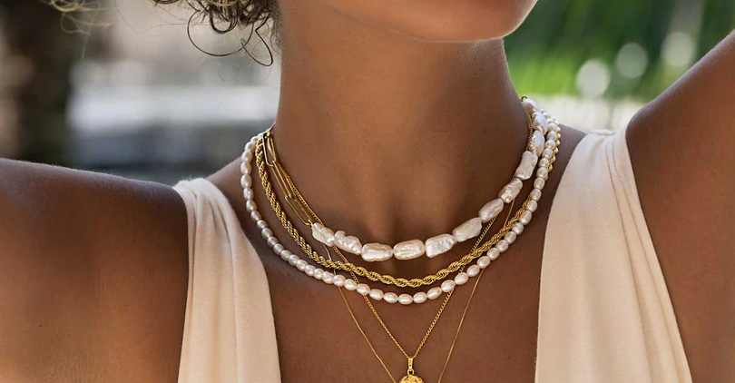 pearl necklace stack