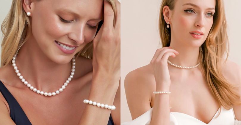 pearl necklaces and bracelets