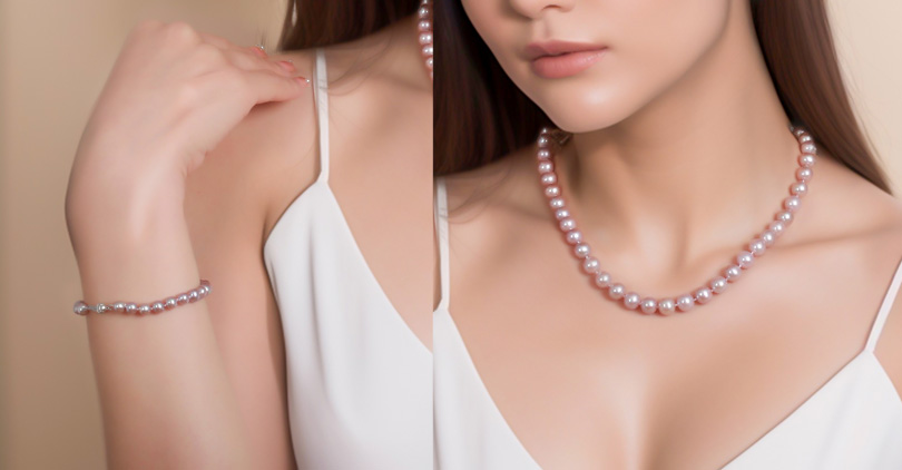 pearl necklaces and bracelets