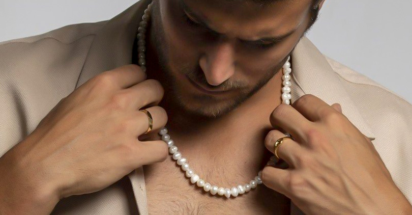 mens pearl necklace